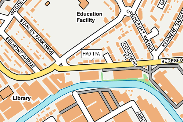 HA0 1PA map - OS OpenMap – Local (Ordnance Survey)
