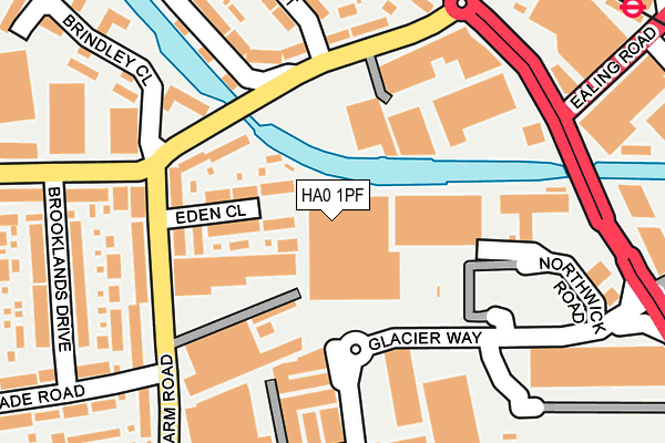 HA0 1PF map - OS OpenMap – Local (Ordnance Survey)