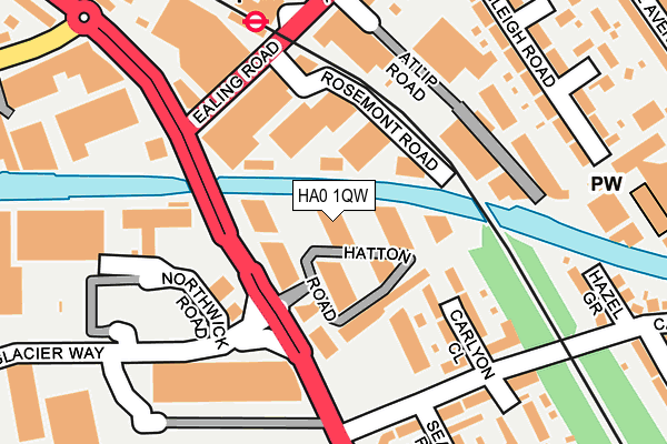 HA0 1QW map - OS OpenMap – Local (Ordnance Survey)
