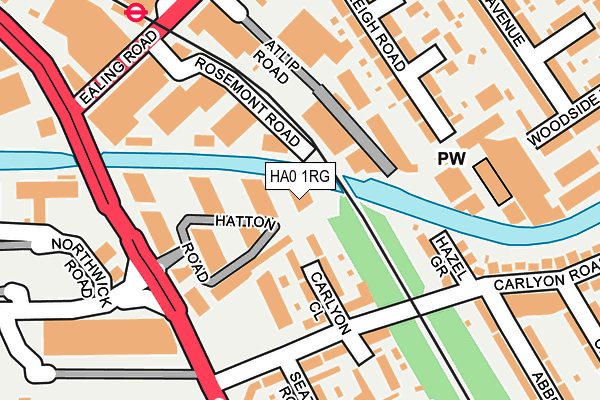 HA0 1RG map - OS OpenMap – Local (Ordnance Survey)