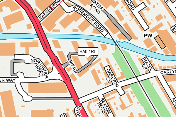 HA0 1RL map - OS OpenMap – Local (Ordnance Survey)