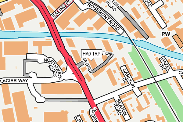 HA0 1RP map - OS OpenMap – Local (Ordnance Survey)