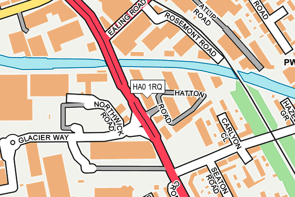 HA0 1RQ map - OS OpenMap – Local (Ordnance Survey)