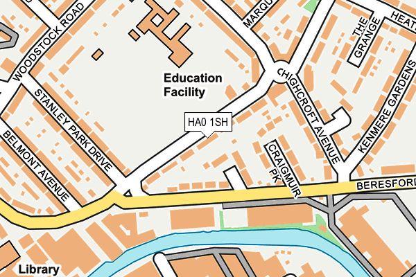 HA0 1SH map - OS OpenMap – Local (Ordnance Survey)