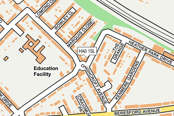 HA0 1SL map - OS OpenMap – Local (Ordnance Survey)