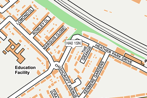 HA0 1SN map - OS OpenMap – Local (Ordnance Survey)