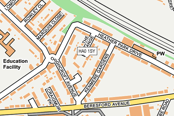 HA0 1SY map - OS OpenMap – Local (Ordnance Survey)