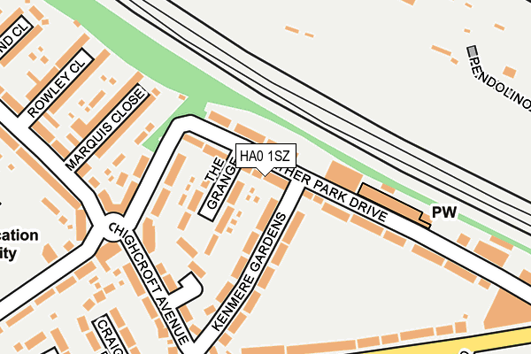 HA0 1SZ map - OS OpenMap – Local (Ordnance Survey)