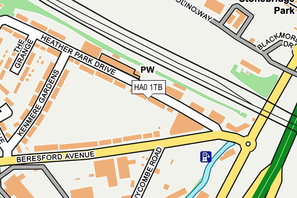 HA0 1TB map - OS OpenMap – Local (Ordnance Survey)