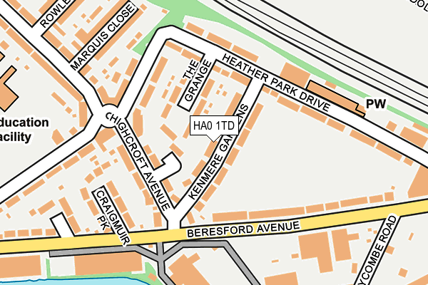 HA0 1TD map - OS OpenMap – Local (Ordnance Survey)