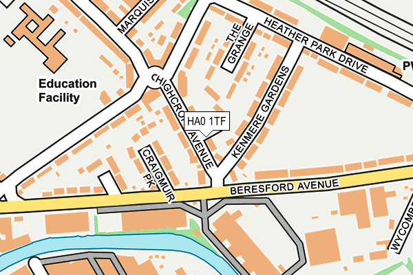 HA0 1TF map - OS OpenMap – Local (Ordnance Survey)