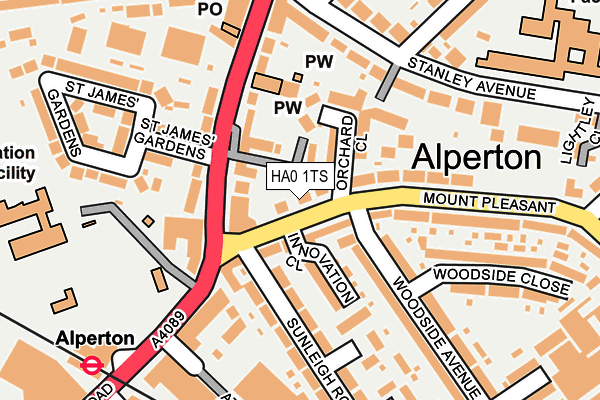 HA0 1TS map - OS OpenMap – Local (Ordnance Survey)