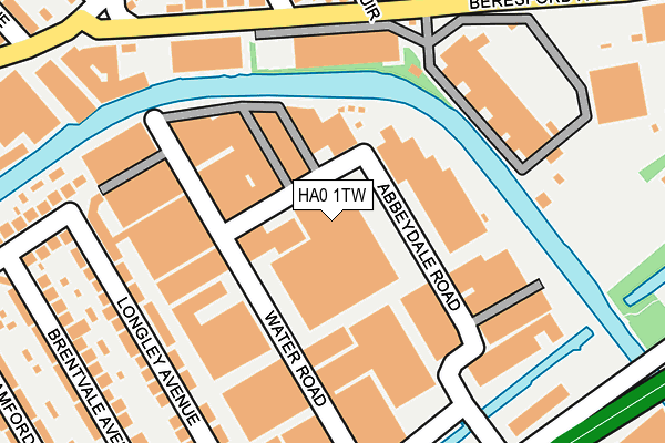 HA0 1TW map - OS OpenMap – Local (Ordnance Survey)