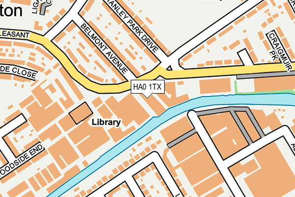 HA0 1TX map - OS OpenMap – Local (Ordnance Survey)