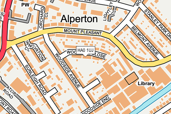 HA0 1UJ map - OS OpenMap – Local (Ordnance Survey)