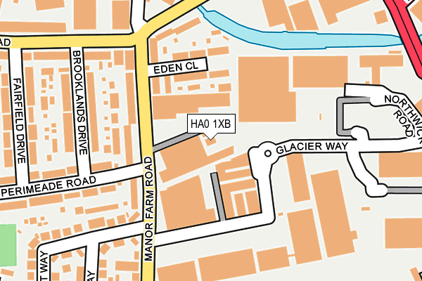 HA0 1XB map - OS OpenMap – Local (Ordnance Survey)