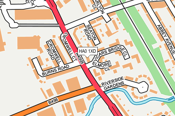 HA0 1XD map - OS OpenMap – Local (Ordnance Survey)