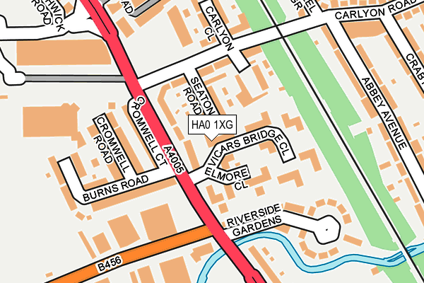 HA0 1XG map - OS OpenMap – Local (Ordnance Survey)