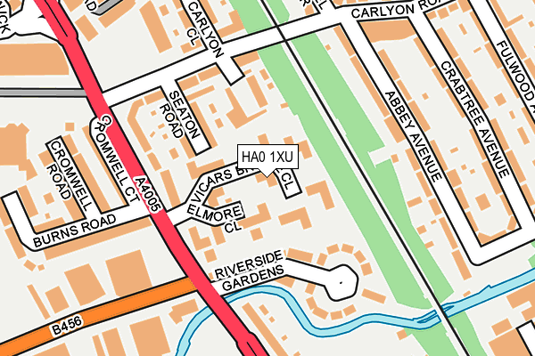 HA0 1XU map - OS OpenMap – Local (Ordnance Survey)
