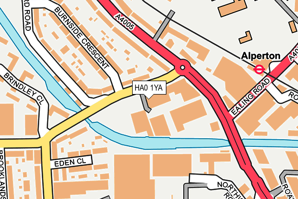 HA0 1YA map - OS OpenMap – Local (Ordnance Survey)