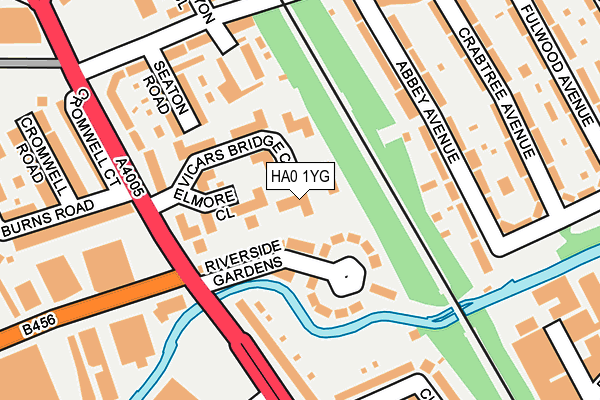 HA0 1YG map - OS OpenMap – Local (Ordnance Survey)
