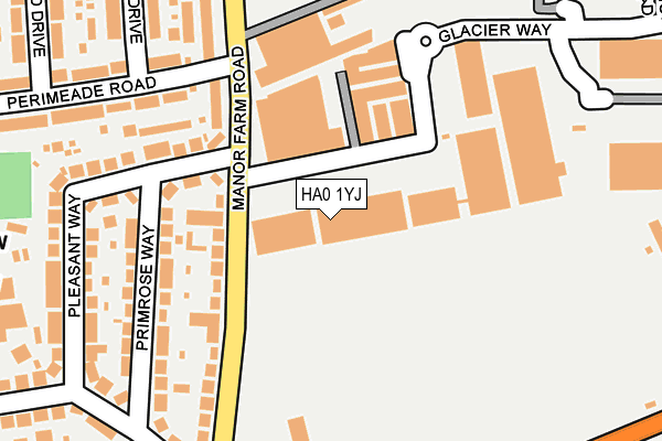 HA0 1YJ map - OS OpenMap – Local (Ordnance Survey)