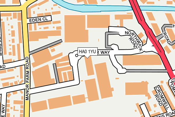HA0 1YU map - OS OpenMap – Local (Ordnance Survey)