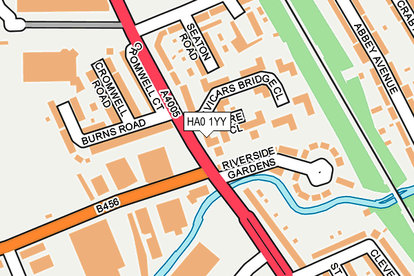 HA0 1YY map - OS OpenMap – Local (Ordnance Survey)