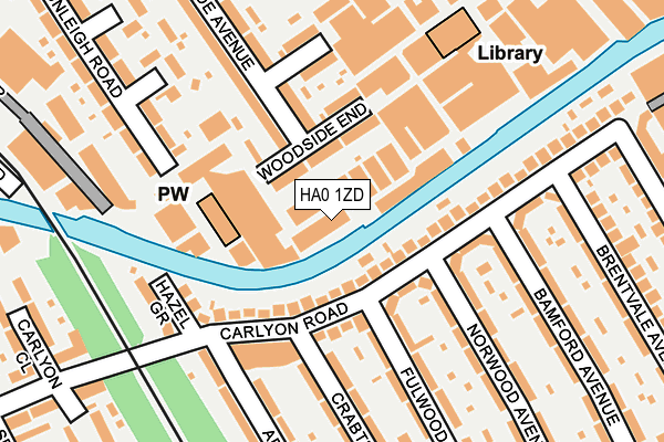 HA0 1ZD map - OS OpenMap – Local (Ordnance Survey)