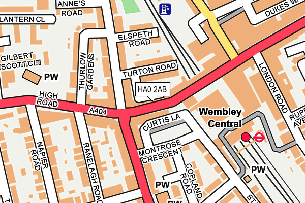 HA0 2AB map - OS OpenMap – Local (Ordnance Survey)