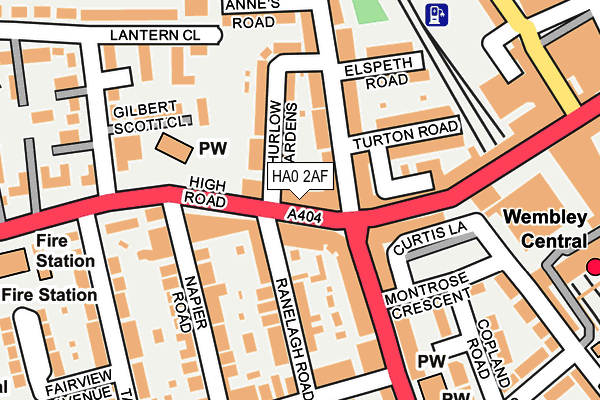 HA0 2AF map - OS OpenMap – Local (Ordnance Survey)