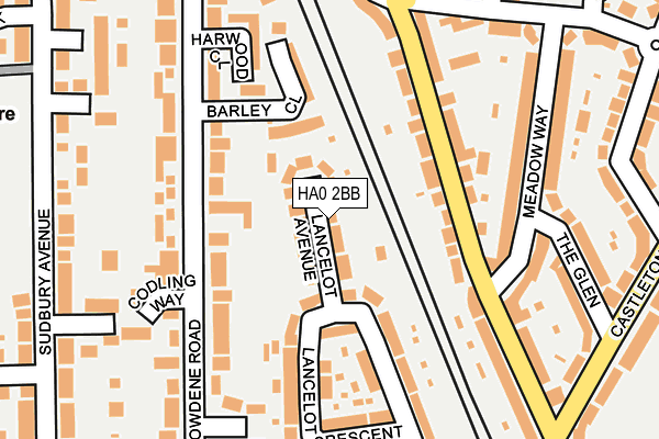 HA0 2BB map - OS OpenMap – Local (Ordnance Survey)