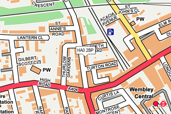 HA0 2BP map - OS OpenMap – Local (Ordnance Survey)