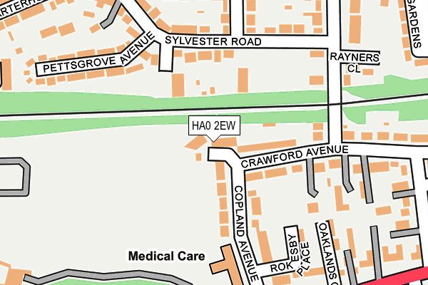 HA0 2EW map - OS OpenMap – Local (Ordnance Survey)