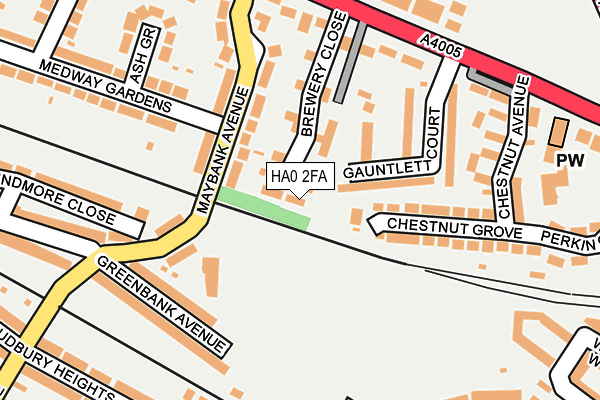 HA0 2FA map - OS OpenMap – Local (Ordnance Survey)
