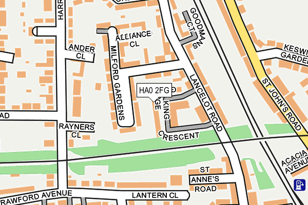 HA0 2FG map - OS OpenMap – Local (Ordnance Survey)