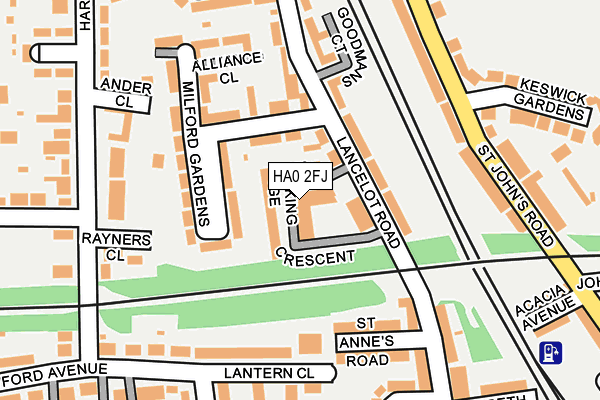 HA0 2FJ map - OS OpenMap – Local (Ordnance Survey)