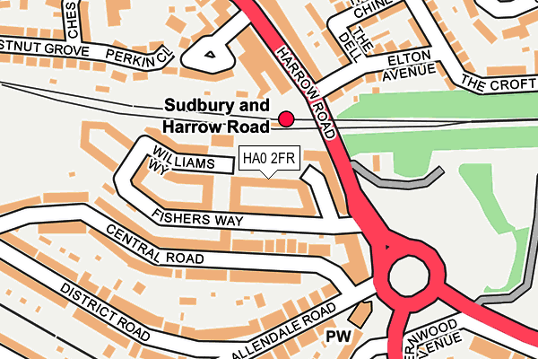 HA0 2FR map - OS OpenMap – Local (Ordnance Survey)