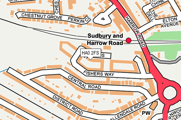 HA0 2FS map - OS OpenMap – Local (Ordnance Survey)