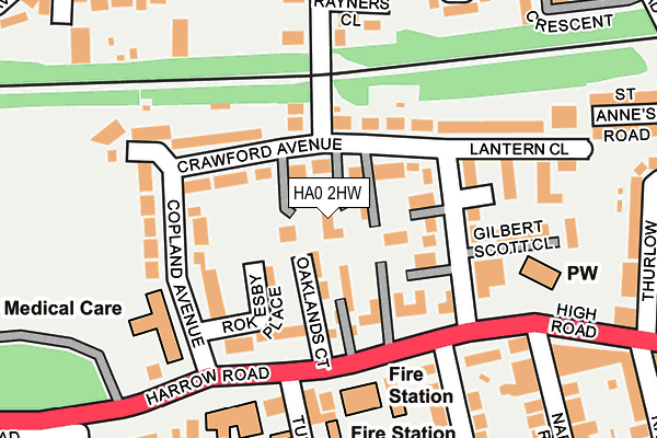 HA0 2HW map - OS OpenMap – Local (Ordnance Survey)