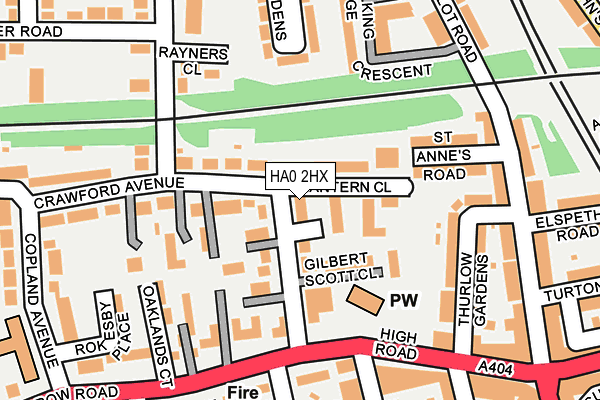 HA0 2HX map - OS OpenMap – Local (Ordnance Survey)
