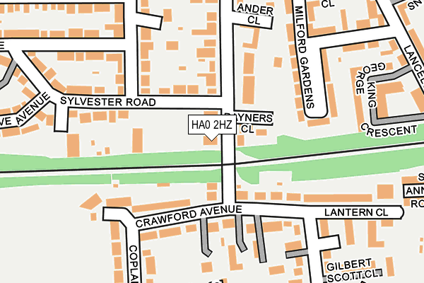 HA0 2HZ map - OS OpenMap – Local (Ordnance Survey)