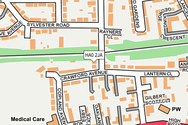 HA0 2JA map - OS OpenMap – Local (Ordnance Survey)