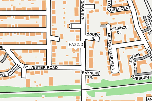 HA0 2JD map - OS OpenMap – Local (Ordnance Survey)