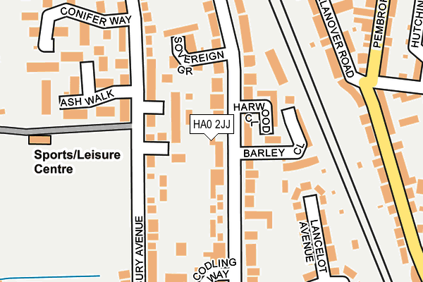 HA0 2JJ map - OS OpenMap – Local (Ordnance Survey)