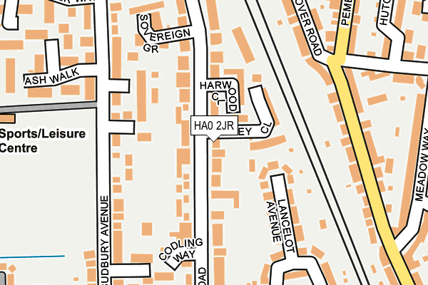 HA0 2JR map - OS OpenMap – Local (Ordnance Survey)