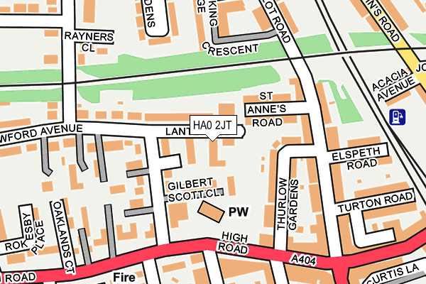 HA0 2JT map - OS OpenMap – Local (Ordnance Survey)