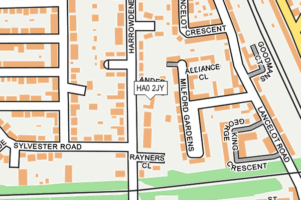 HA0 2JY map - OS OpenMap – Local (Ordnance Survey)