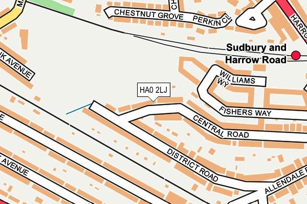HA0 2LJ map - OS OpenMap – Local (Ordnance Survey)