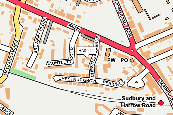 HA0 2LT map - OS OpenMap – Local (Ordnance Survey)